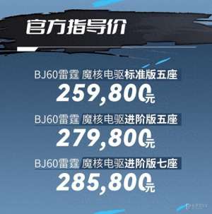 全电能汽车(北京BJ60雷霆上市满油满电能跑1300km？20万级硬派越野新选择)