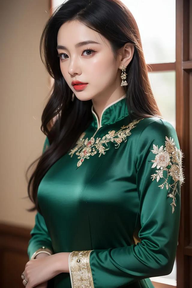绿衣服美女
