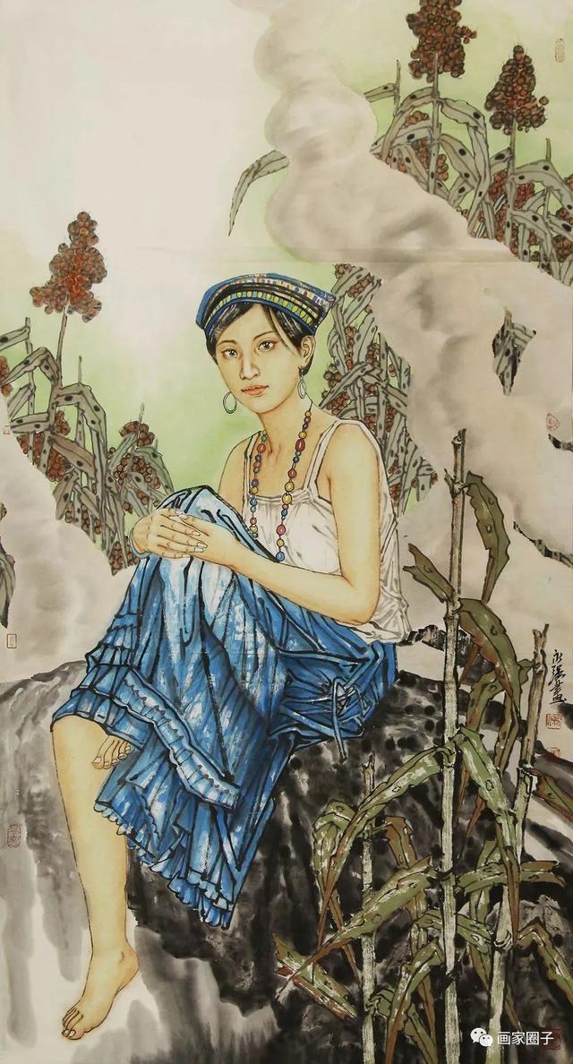 年轻画家的写实美女人物画,将东方女性的美展现得淋漓尽致