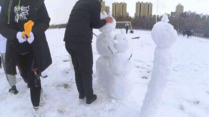 雪中的滨医,“热闹”非凡