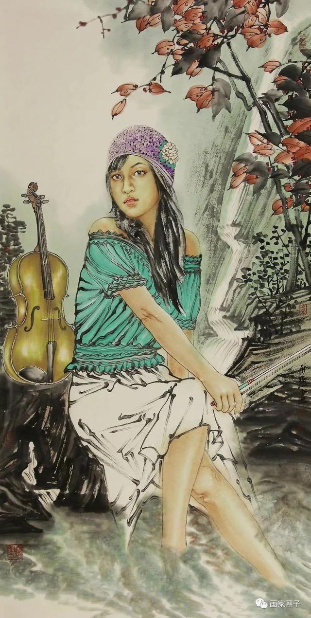 年轻画家的写实美女人物画,将东方女性的美展现得淋漓尽致