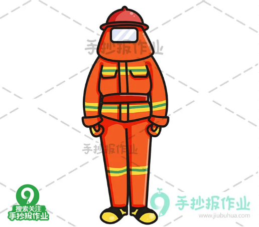帅气的消防员与消防车简笔画,轻松几笔就学会!