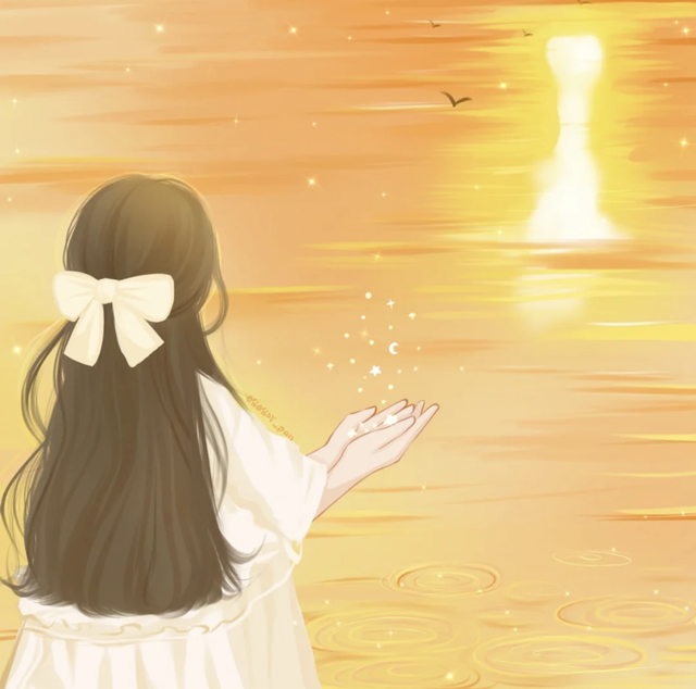 温柔的女生插画｜超好看的不露脸背影头像，每一张都想保存