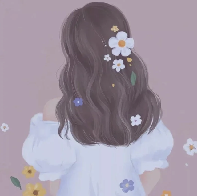 温柔的女生插画｜超好看的不露脸背影头像，每一张都想保存