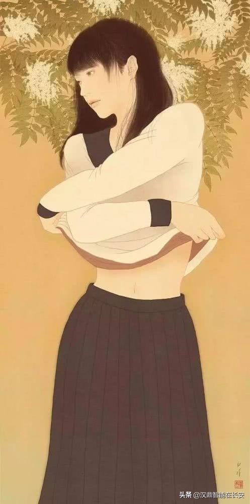 日本美女艺术家的人体工笔画绘画作品，美极了