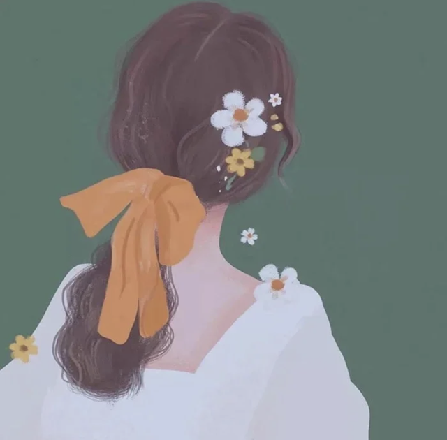 温柔的女生插画｜超好看的不露脸背影头像，每一张都想保存