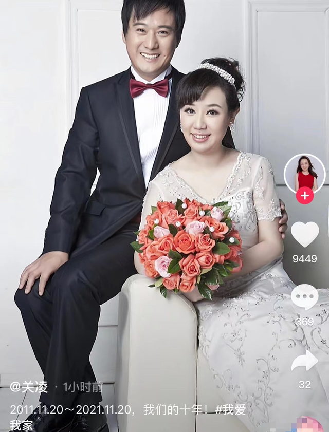 关凌晒全家福庆结婚10周年，一双儿女颜值高，丈夫被赞像张信哲