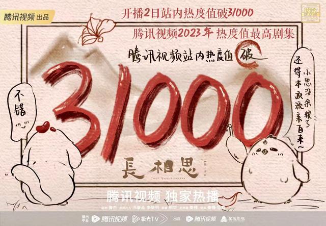 《长相思》成为2023腾讯热度最高剧集,杨紫檀健次合唱推广曲