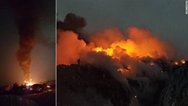 这座韩国最大垃圾山 已经烧了3个月