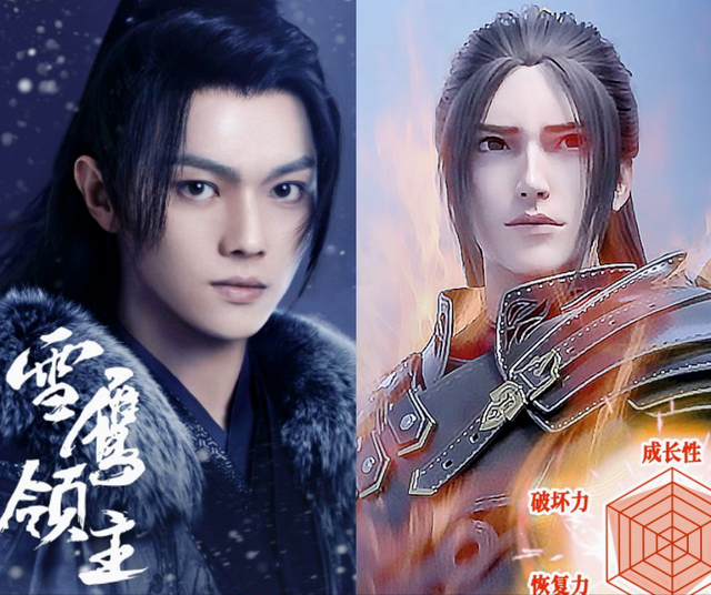 《雪鹰领主》动漫真人对比，许凯颜值神还原，古力娜扎身材不足