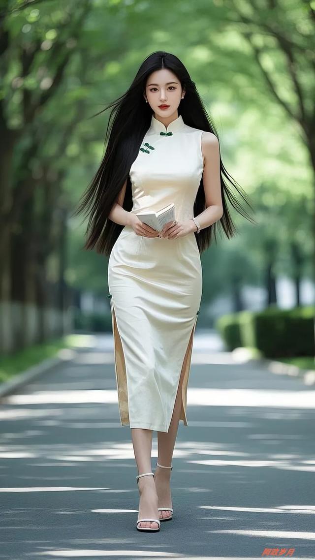 绿影间，旗袍摇曳的优雅