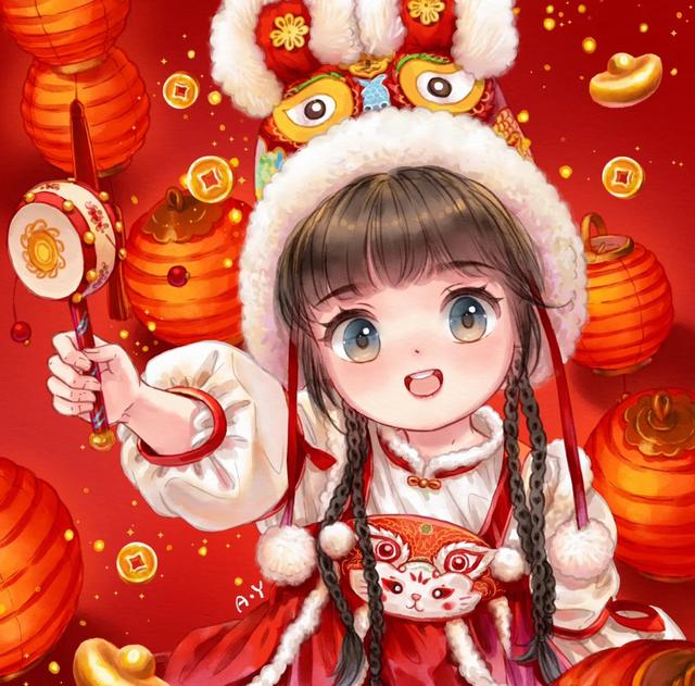 大大的眼睛，可爱又无辜的表情，简直可爱到爆（Q版插画）