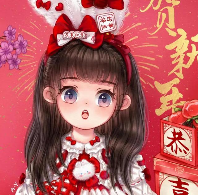 大大的眼睛，可爱又无辜的表情，简直可爱到爆（Q版插画）