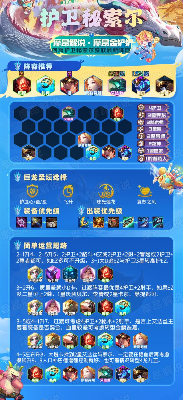 云顶：护卫秘索尔，EZ转后期最优解！会运营稳吃分争前二