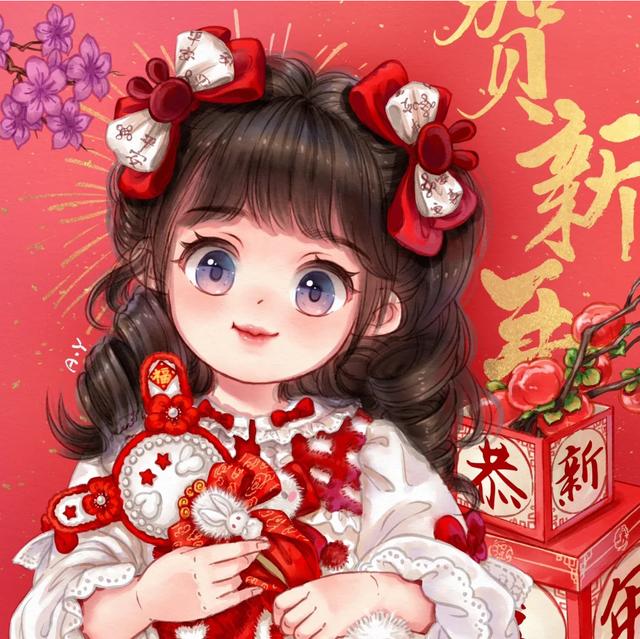 大大的眼睛，可爱又无辜的表情，简直可爱到爆（Q版插画）