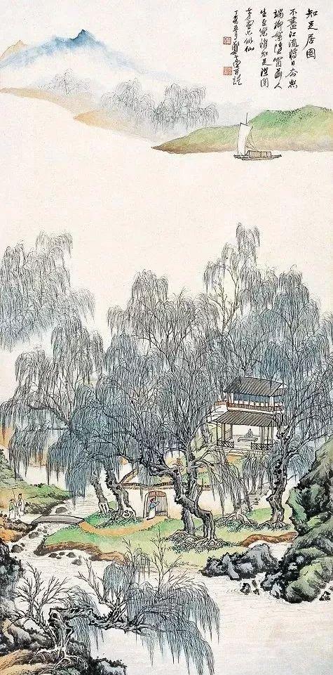 都说画树难画柳，他画的柳却是一大特色——