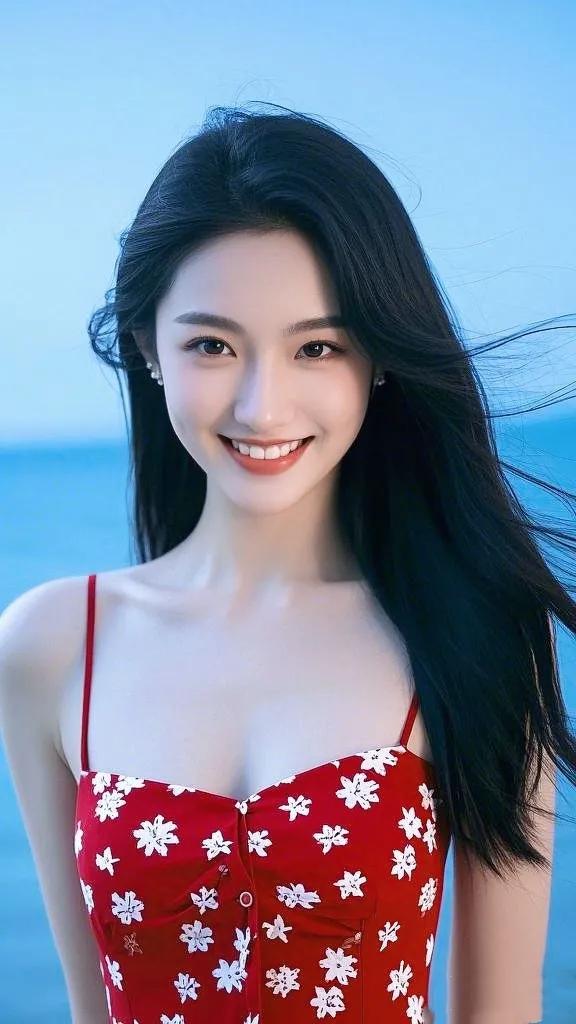 肌肤胜雪，宛若画中人