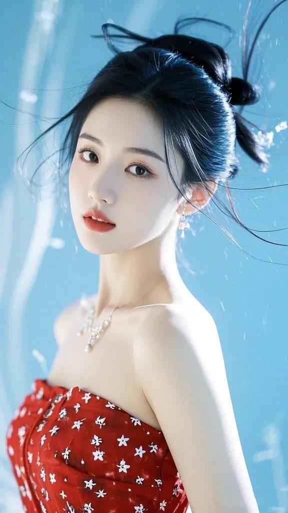 肌肤胜雪，宛若画中人