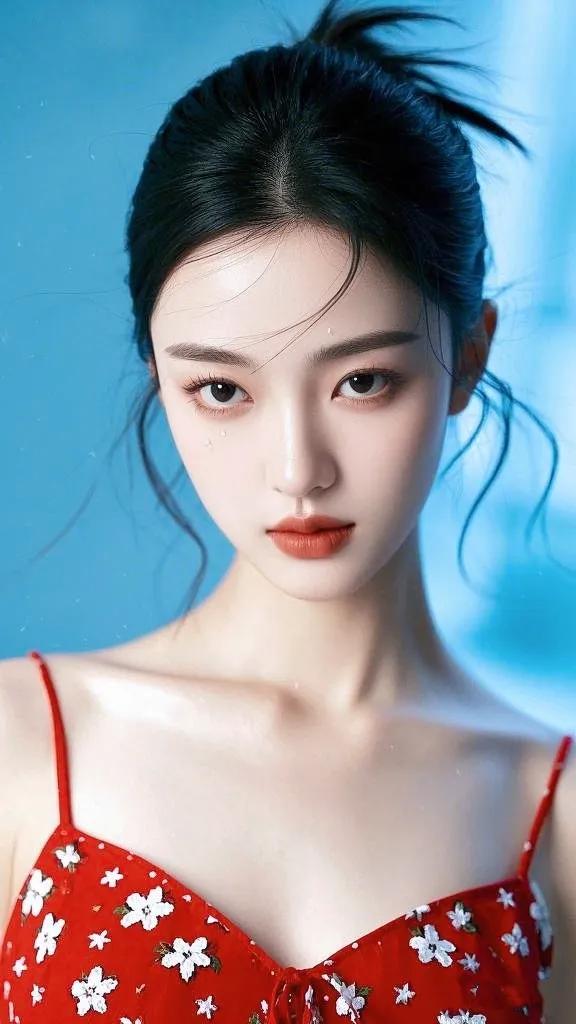 肌肤胜雪，宛若画中人