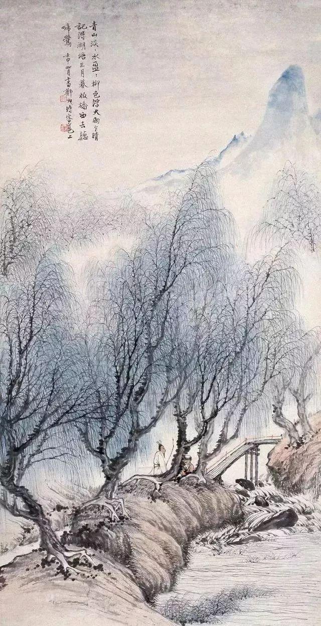 都说画树难画柳，他画的柳却是一大特色——