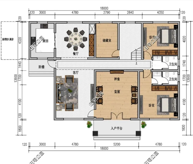 推荐5套带堂屋的农村别墅，农村建房，没有堂屋可不行！