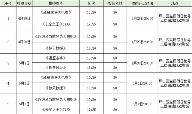 @坪山er，“影约坪山”免费观影，快来开启快乐“五一”！