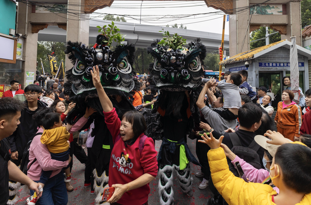 逾50头醒狮齐聚古村！广州三元里上演600年历史元宵盛事