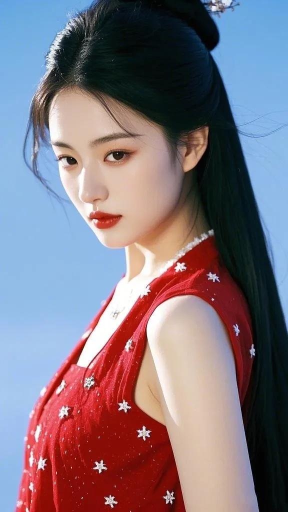 肌肤胜雪，宛若画中人