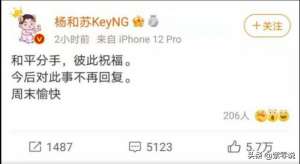 杨和苏张馨月(杨和苏与女友张馨月官宣分手，江湖之大，各自安好吧)