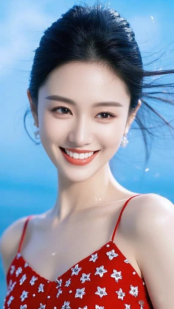 肌肤胜雪，宛若画中人