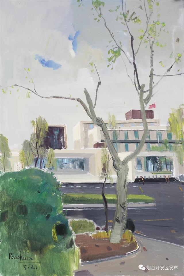 定格城市印迹 烟台开发区举办庆祝中国共产党成立100周年油画展