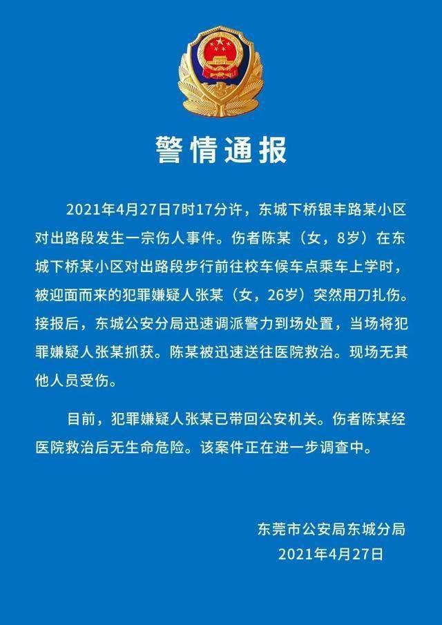 8岁东莞女孩上学途中遇袭，发出凄厉叫声！26岁女子被抓