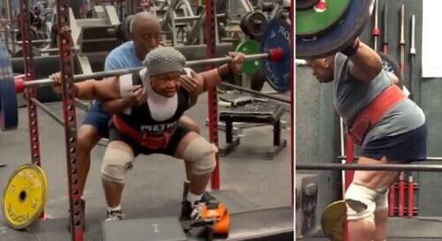 78岁“胖奶奶”华丽变身 成为178公斤重量级举重冠军