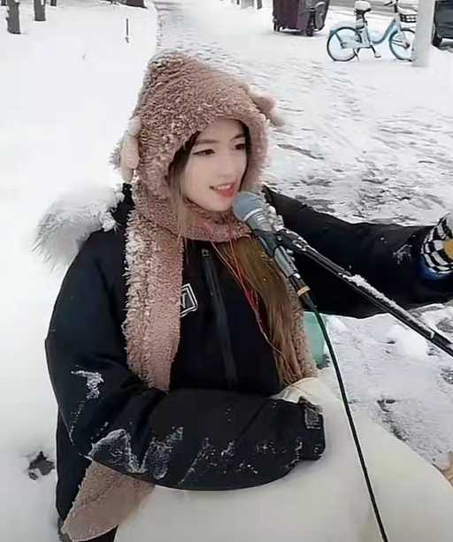女网红大雪天在户外直播一整夜，一晚涨粉20万，直言钱比命重要