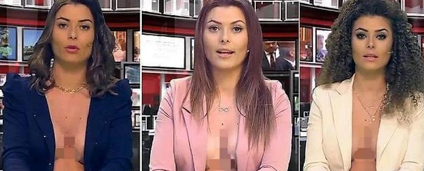 电视台上演内衣消失术,女主播们露球播报,观众每天准时收看!