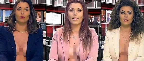 电视台上演内衣消失术,女主播们露球播报,观众每天准时收看!