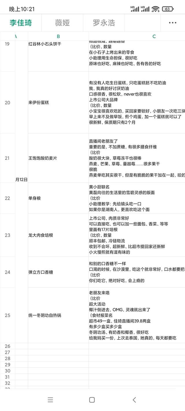 李佳琪、薇娅直播带货产品话术模板