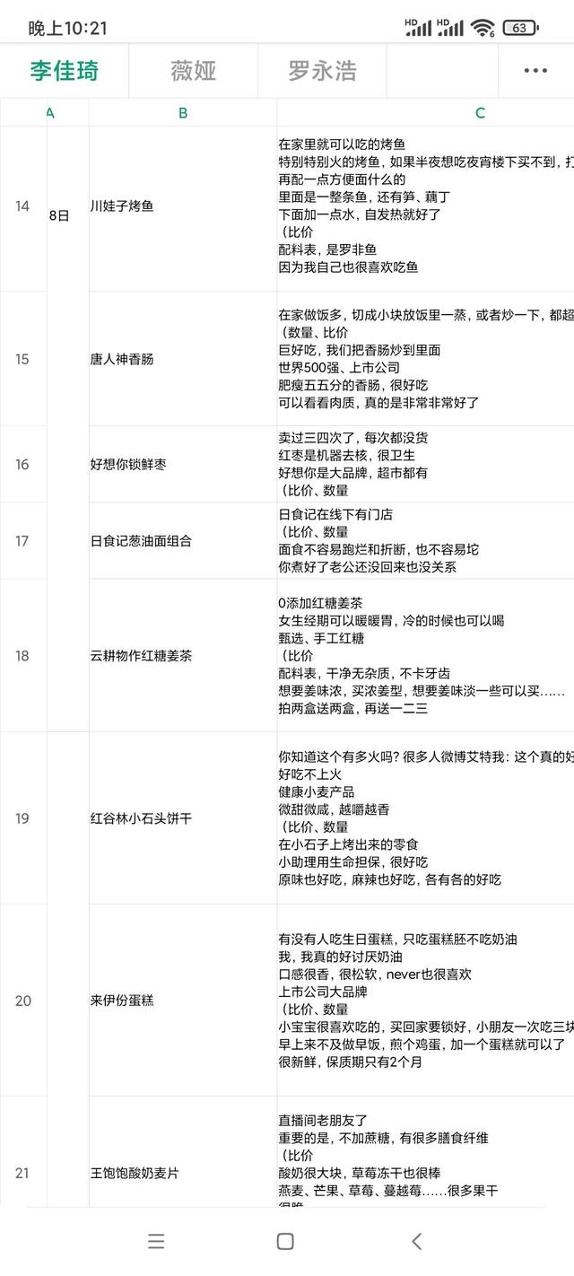 李佳琪、薇娅直播带货产品话术模板