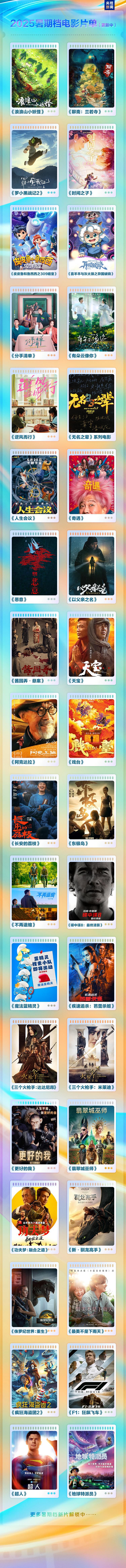 超60部定档!2025暑期档电影片单发布